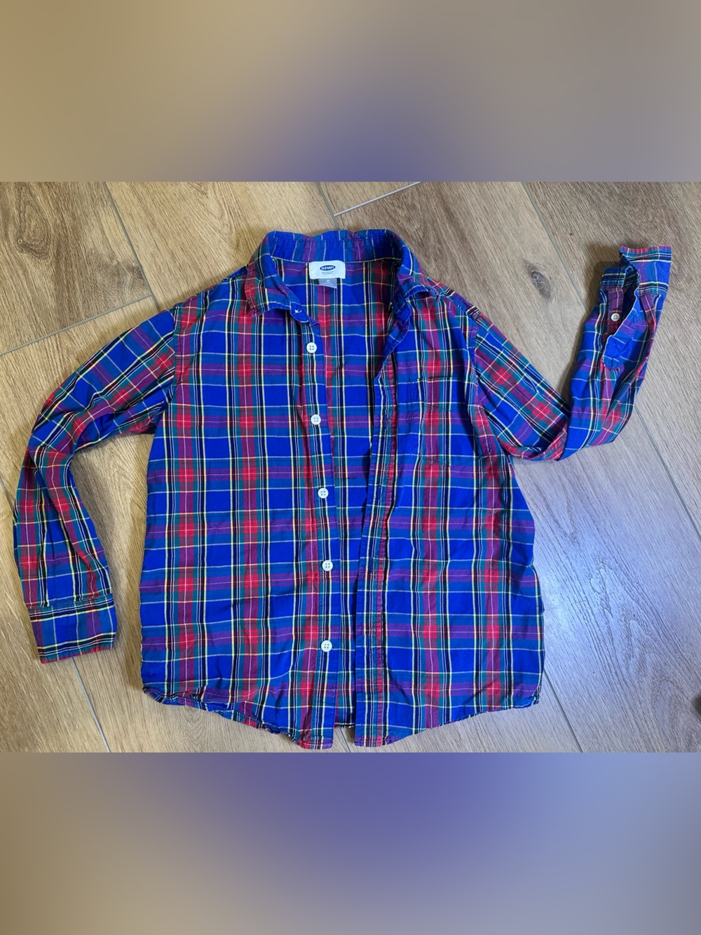 Classic boys Blue & Red Plaid Button-Up Shirt size 8
